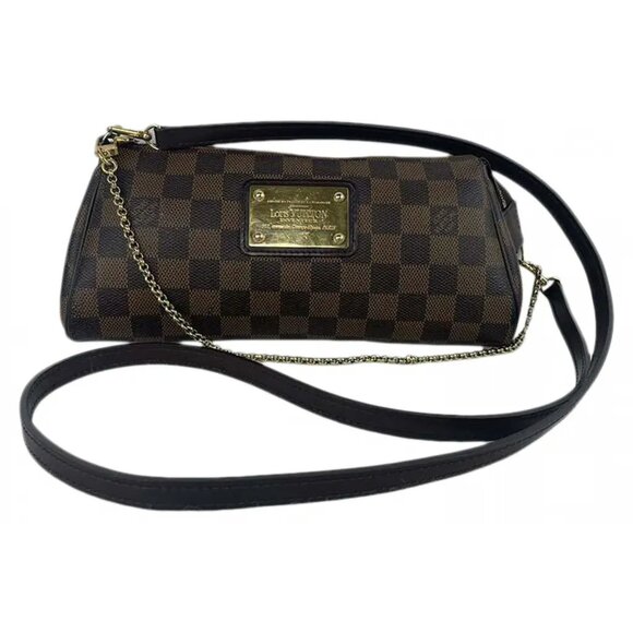 Authentic Louis Vuitton Eva Clutch Damier Ebene Crossbody Shoulder Bag - Picture 1 of 12